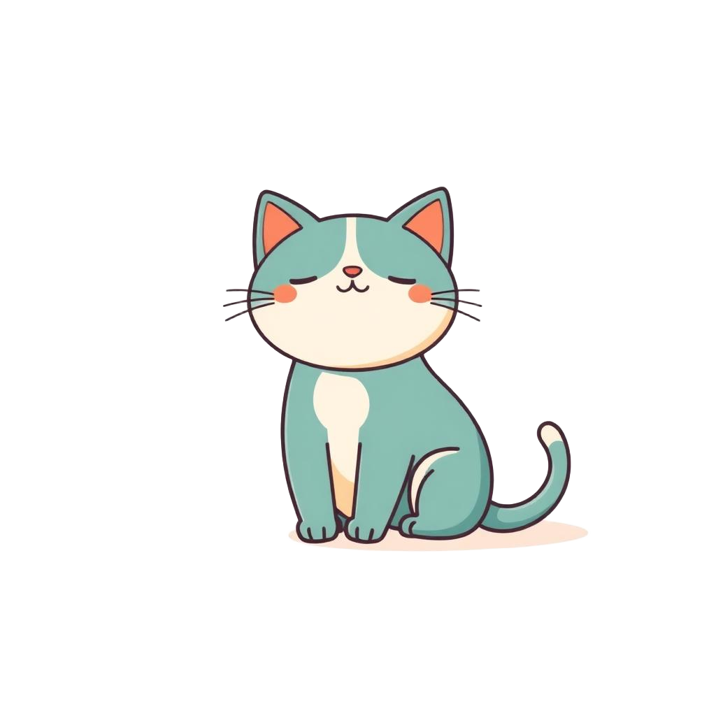 Happy cartoon cat